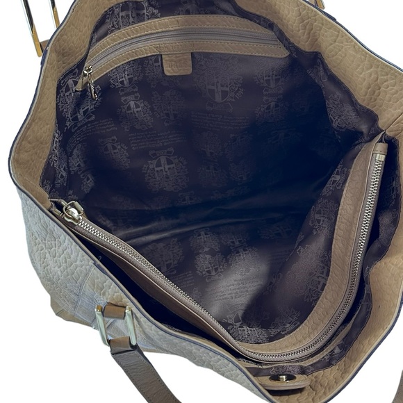 Genuine DAKS London tan leather studded  tote bag - Picture 11 of 13